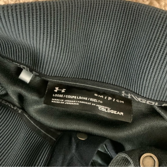 Under Armour Pullover Mens Small Gray 1/4 Button Sweater Coldgear Golf T1146 - Picture 5 of 8